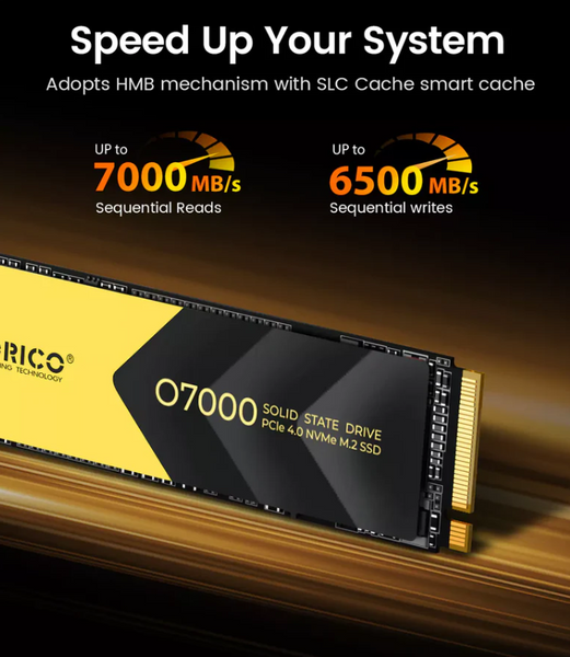 SSD M2 NVMe Orico O7000 (4Gen) 1tb Б/В Orico O7000-1TB-GD-EP фото