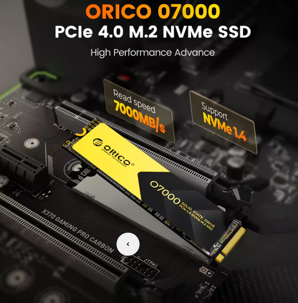SSD M2 NVMe Orico O7000 (4Gen) 1tb Б/В Orico O7000-1TB-GD-EP фото