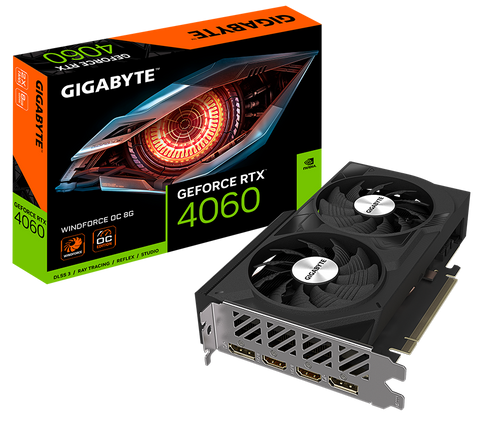 Відеокарта GF RTX 4060 8GB GDDR6 WindForce OC Gigabyte GV-N4060WF2OC-8GD фото