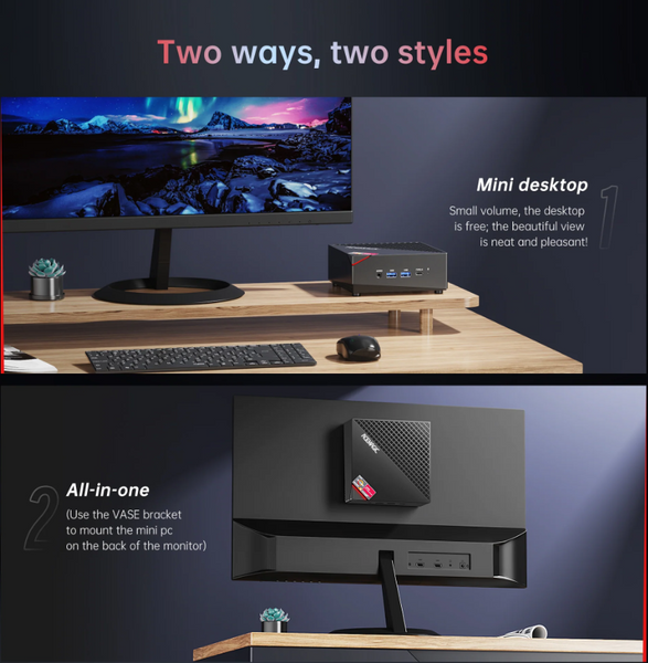Міні ПК ACEMAGICIAN AM06 Pro AMD Ryzen 7 5800U 16GB DDR4 512GB NVME SSD | 4K Triple Display | Type-C | Dual Ethernet | WiFi 6 | BT 5.2 Б/в AM06PRO фото