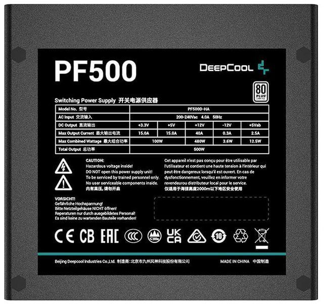 Блок живлення Deepcool 500W PF500 R-PF500D-HA0B-EU фото
