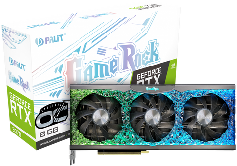 Відеокарта Palit GeForce RTX 3070 GameRock OC Б/в NE63070H19P2-1040G фото