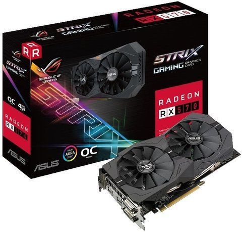 Відеокарта ASUS AMD RADEON RX 570 4GB STRIX Б/в ROG-STRIX-RX570-O4G-GAMING фото