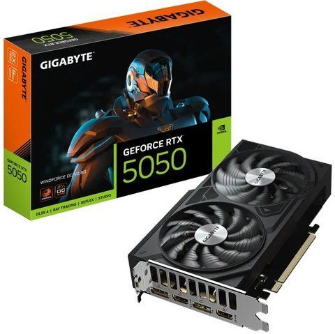 Відеокарта GF RTX 5050 8GB GDDR6 WindForce OC V2 Gigabyte GV-N5050WF2OCV2-8GD фото