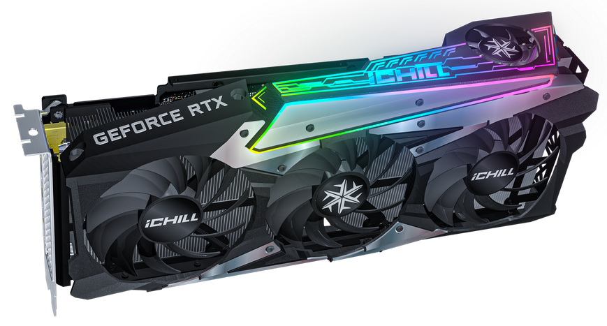 Відеокарта INNO3D GEFORCE RTX 3070 ICHILL X4 LHR Б/в C30704-08D6X-1710VA35H фото