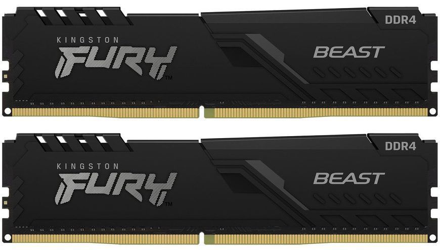 Оперативна пам'ять Kingston FURY 16 GB (2x8GB) DDR4 2666 MHz Beast Black Б/в KF426C16BBK2/16 фото